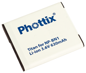  Sony NP-BN1 (Phottix Titan Premium).   Sony TX7, TX9, W310, W330, W350, W370, W380, W390